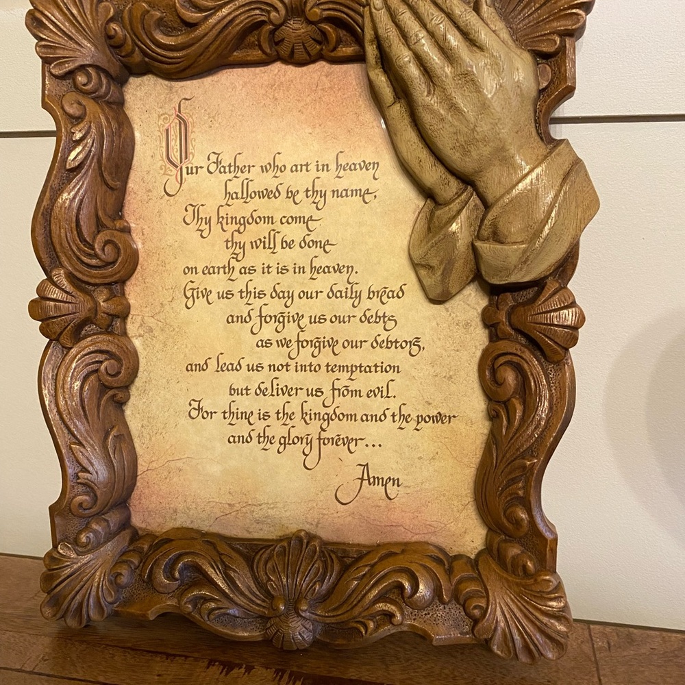 Ornate Brown Prayer Plaque